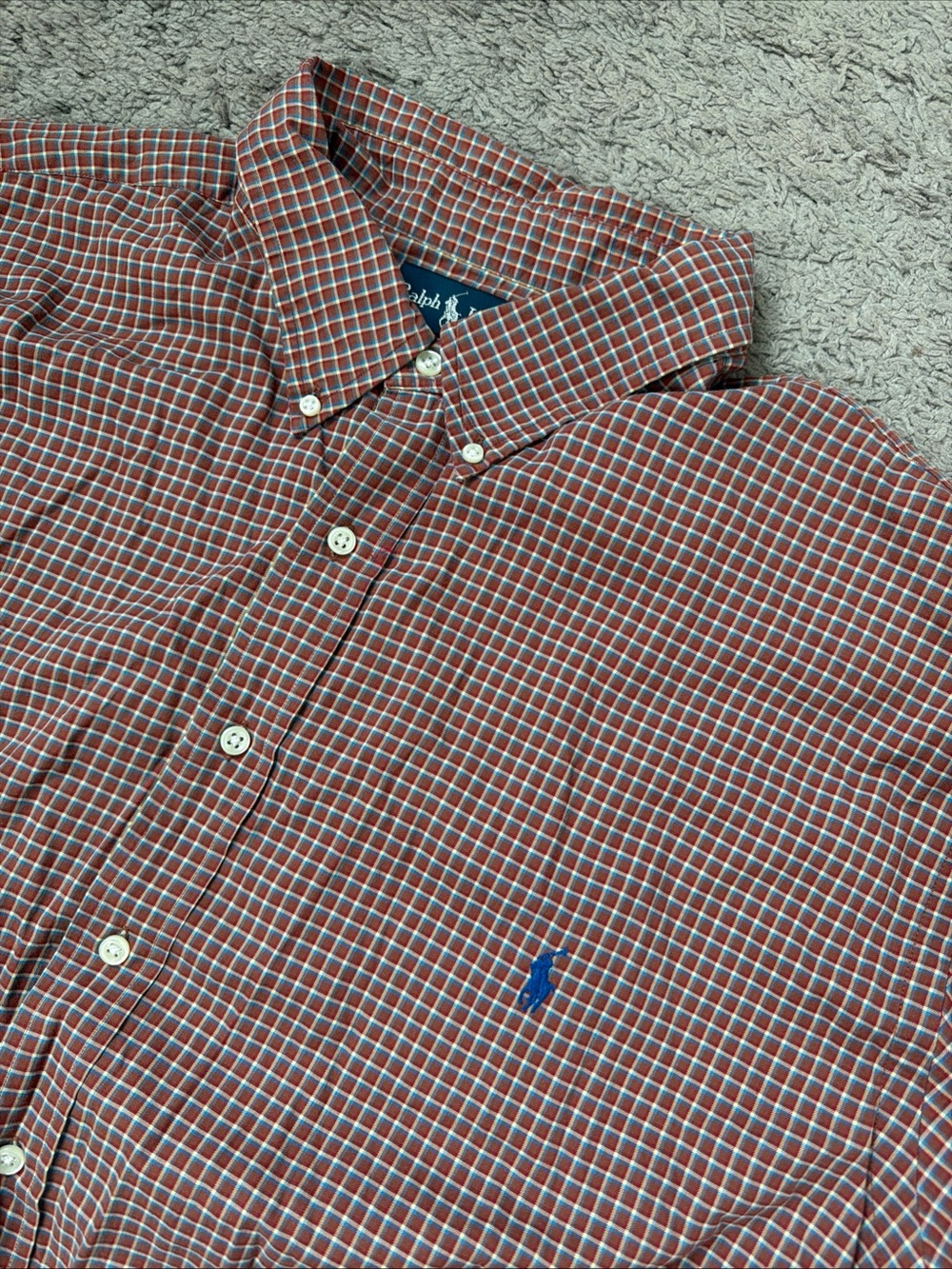 Polo by Ralph Lauren Rust Red Check Button-Down Shirt